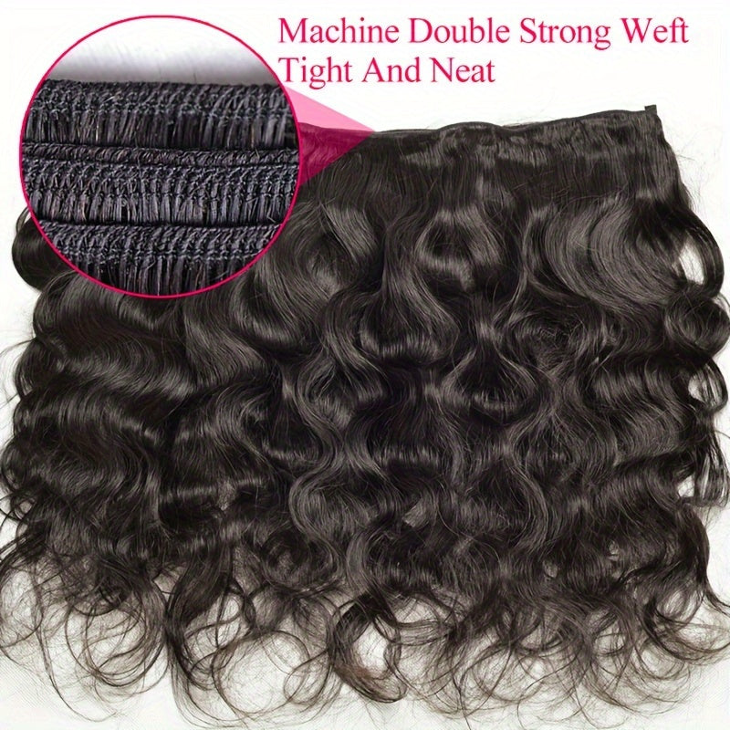 Body Wave Bundles Human Hair 12A Human Hair Bundles 100% Unprocessed Brazilian Virgin Hair Bundle Deals Quick Weave 3 Bundle Real Human Hair Natural Black Hair Extensions For Woman