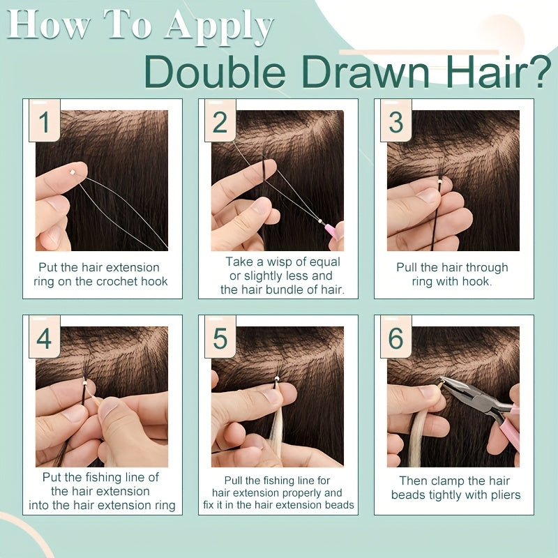 Elastic LinkDouble Drawn Human Hair Extensions I Tip Nano Ring Beads Remy Hair Extensions 50g/Pack 100% HUman Hair