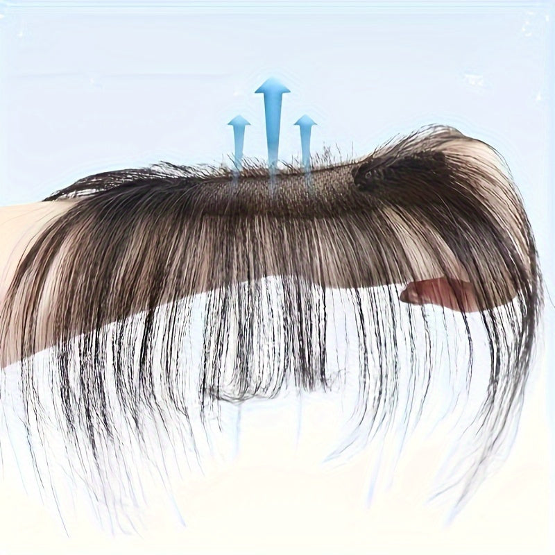Unisex Sports Style Straight Hair Wig Bangs - Natural & Fluffy 3D French Bangs Hairpiece, Light & Thin Forehead Fringes, Suitable for All People