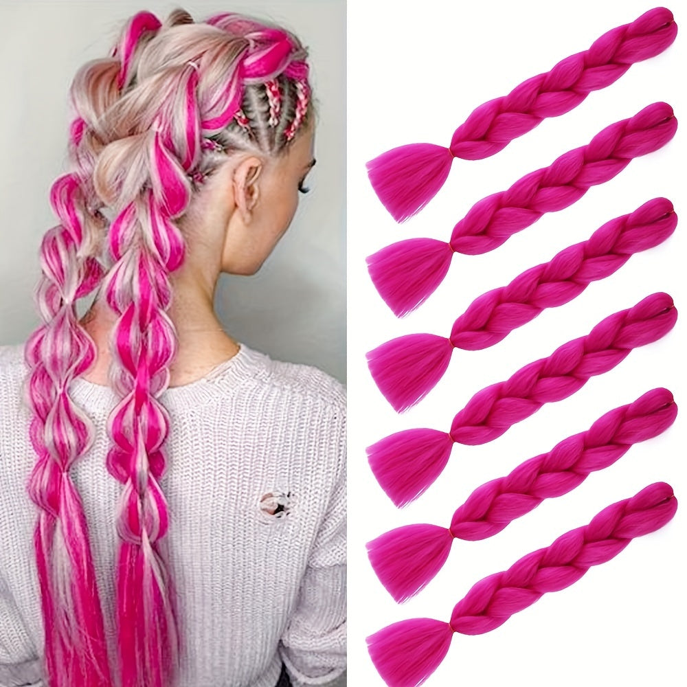 Braiding Hair Extensions for Women 6pcs 100g/Pack 24Inch High Temperature Ombre Jumbo Synthetic Braiding Hair for Twist Crochet Braids