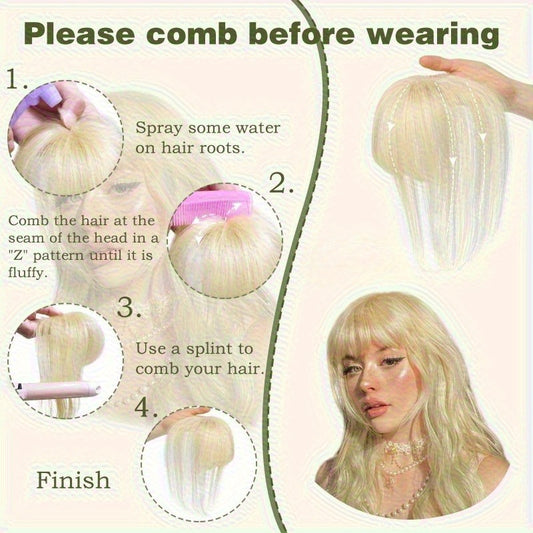 1pc Human Hair T-Shaped Wig Block Cover with French Bangs - Straight Hair Hair Topper for Women & Men, Real Human Hair, Easy to Tidy & Match Styles, Elegant Design for All Ethnicities, Hair Wig, Versatile Hairstyle Enhancer, Secure Fit Cap