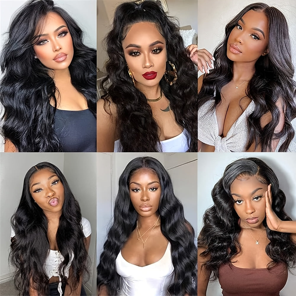 Brazilian Body Wave Virgin Human Hair Bundles With Lace Closure Human Hair Unprocessed Body Wave Hair Bundles With Closure 4X4 Lace Free Part Natural Black Hair