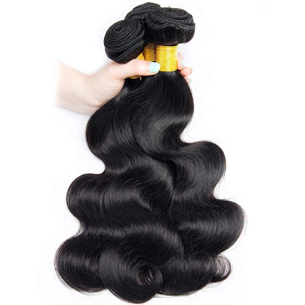 Body Wave Bundles Human Hair 12A Human Hair Bundles 100% Unprocessed Brazilian Virgin Hair Bundle Deals Quick Weave 3 Bundle Real Human Hair Natural Black Hair Extensions For Woman