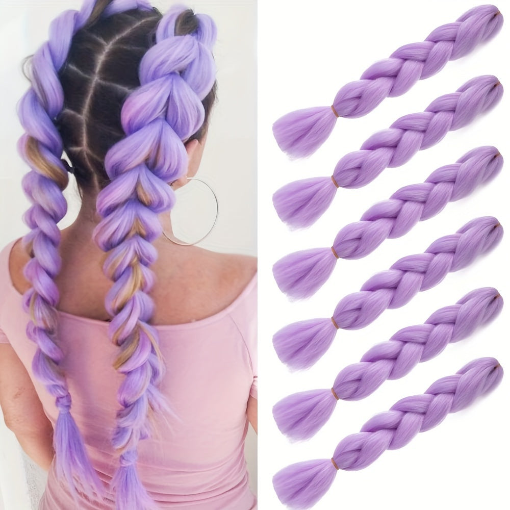Braiding Hair Extensions for Women 6pcs 100g/Pack 24Inch High Temperature Ombre Jumbo Synthetic Braiding Hair for Twist Crochet Braids
