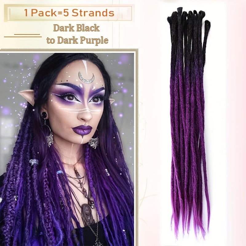 60.96 cm-3 Packs Hippie Dreadlock Extensions - Handmade Crochet Hair Braids for Women - 15 Strands Synthetic Locs with Realistic Texture And Easy to Install Design