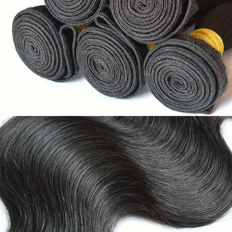 Body Wave Bundles Human Hair 12A Human Hair Bundles 100% Unprocessed Brazilian Virgin Hair Bundle Deals Quick Weave 3 Bundle Real Human Hair Natural Black Hair Extensions For Woman