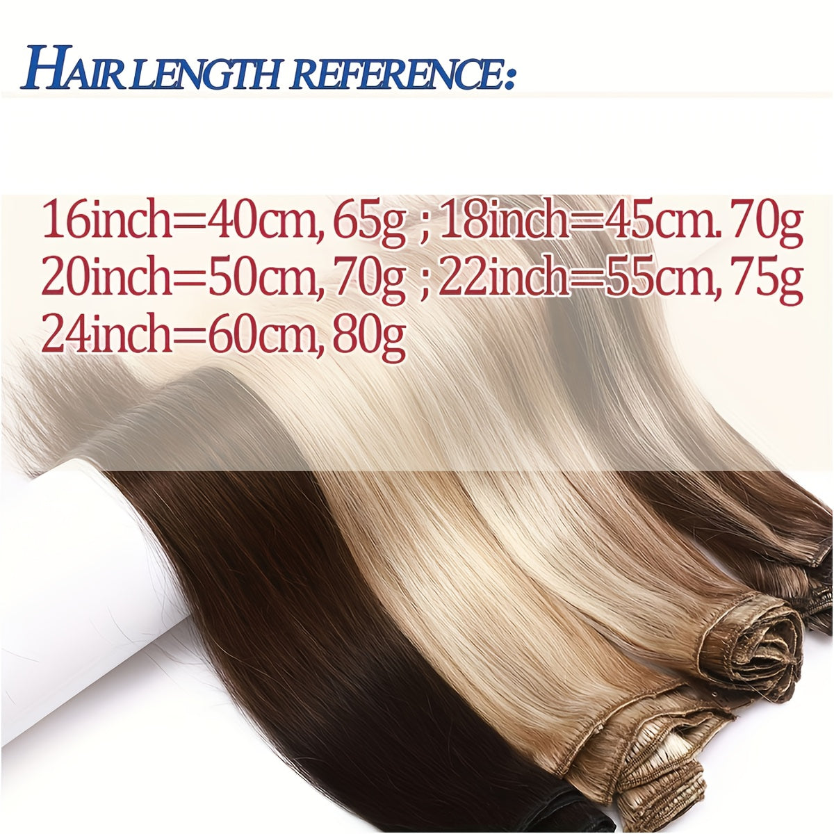 16-24Inch Clip Hair 100% Remy Human Hair Extensions 8 Pieces Full Head Long Short Standard Wefts Soft & Natural Hair Extensions