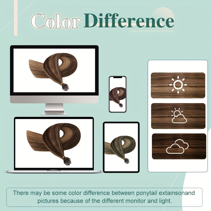 Elastic LinkDouble Drawn Human Hair Extensions I Tip Nano Ring Beads Remy Hair Extensions 50g/Pack 100% HUman Hair