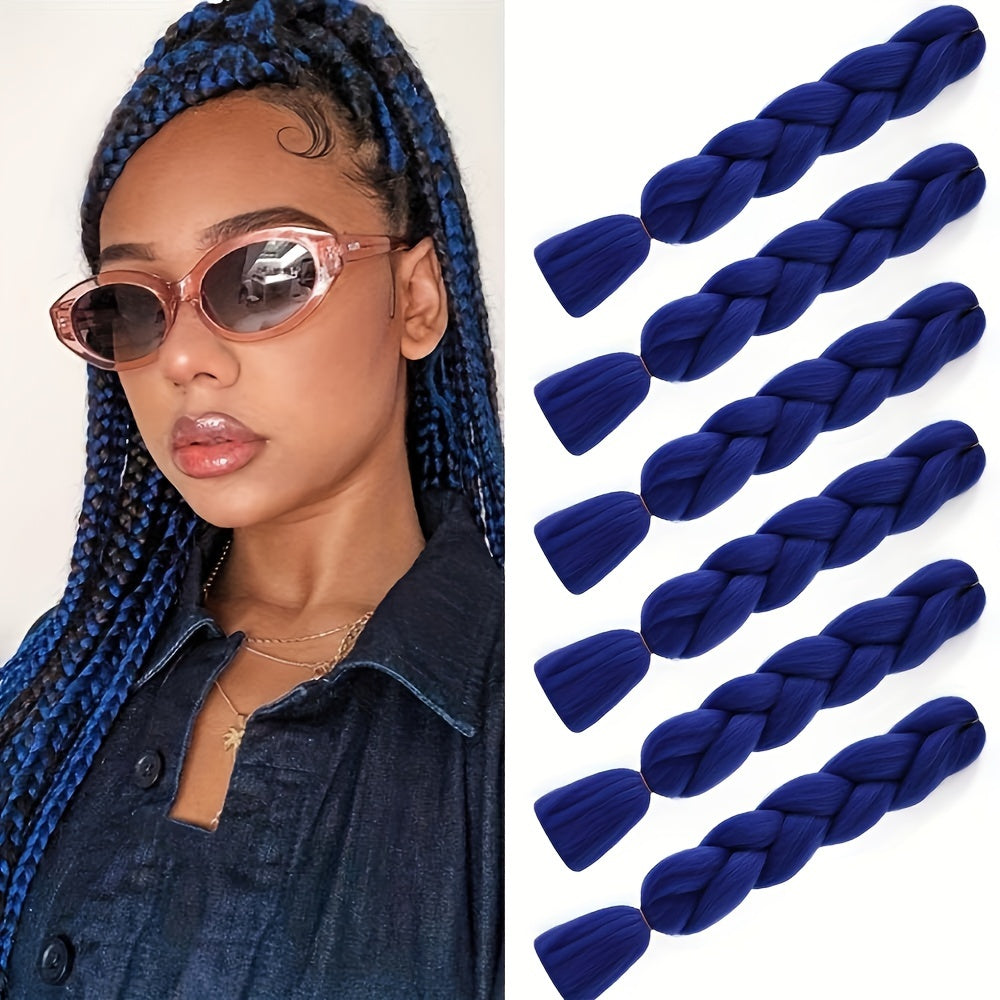 Braiding Hair Extensions for Women 6pcs 100g/Pack 24Inch High Temperature Ombre Jumbo Synthetic Braiding Hair for Twist Crochet Braids