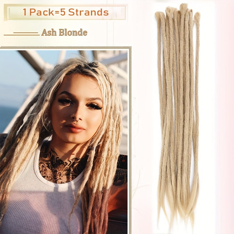 60.96 cm-3 Packs Hippie Dreadlock Extensions - Handmade Crochet Hair Braids for Women - 15 Strands Synthetic Locs with Realistic Texture And Easy to Install Design