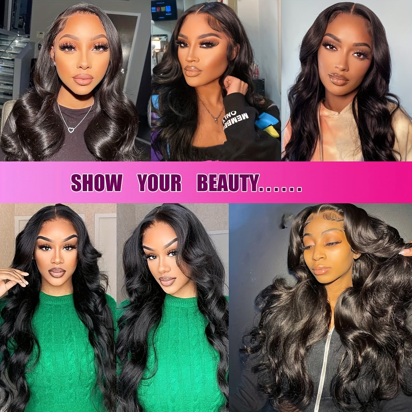 [Body Wave Hair Weave] 3 Bundles Body Wave Human Hair Weave with 4x4 Free Part Lace Closure | 100% Unprocessed Brazilian Hair, Natural Color