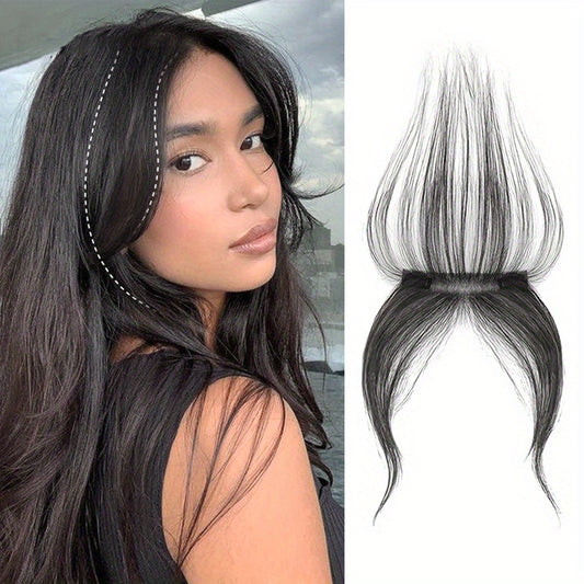 Unisex Sports Style Straight Hair Wig Bangs - Natural & Fluffy 3D French Bangs Hairpiece, Light & Thin Forehead Fringes, Suitable for All People