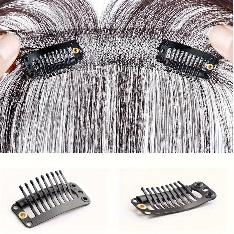 Unisex Sports Style Straight Hair Wig Bangs - Natural & Fluffy 3D French Bangs Hairpiece, Light & Thin Forehead Fringes, Suitable for All People