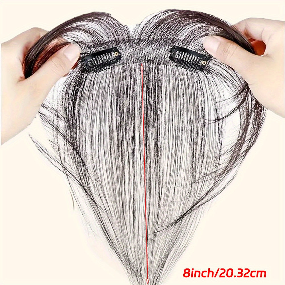 Unisex Sports Style Straight Hair Wig Bangs - Natural & Fluffy 3D French Bangs Hairpiece, Light & Thin Forehead Fringes, Suitable for All People