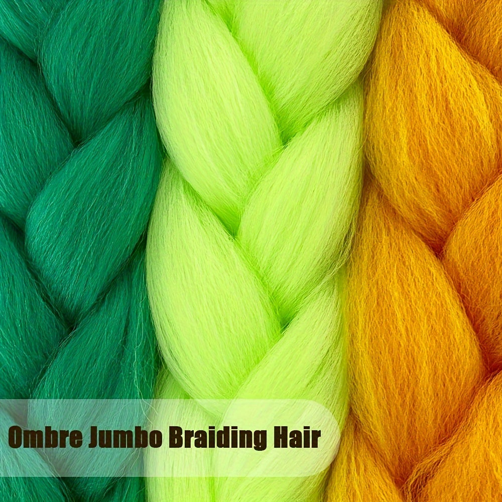 Braiding Hair Extensions for Women 6pcs 100g/Pack 24Inch High Temperature Ombre Jumbo Synthetic Braiding Hair for Twist Crochet Braids