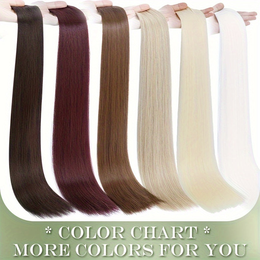 8pcs Clip In Hair Extensions Long Straight Thick Synthetic Hairpieces 22inch/55cm Silk Fiber Double Weft Natural Curly 8pieces/Set Hair Piece Highlight Mix Pure Colors For Women Daily Party Halloween Xmas