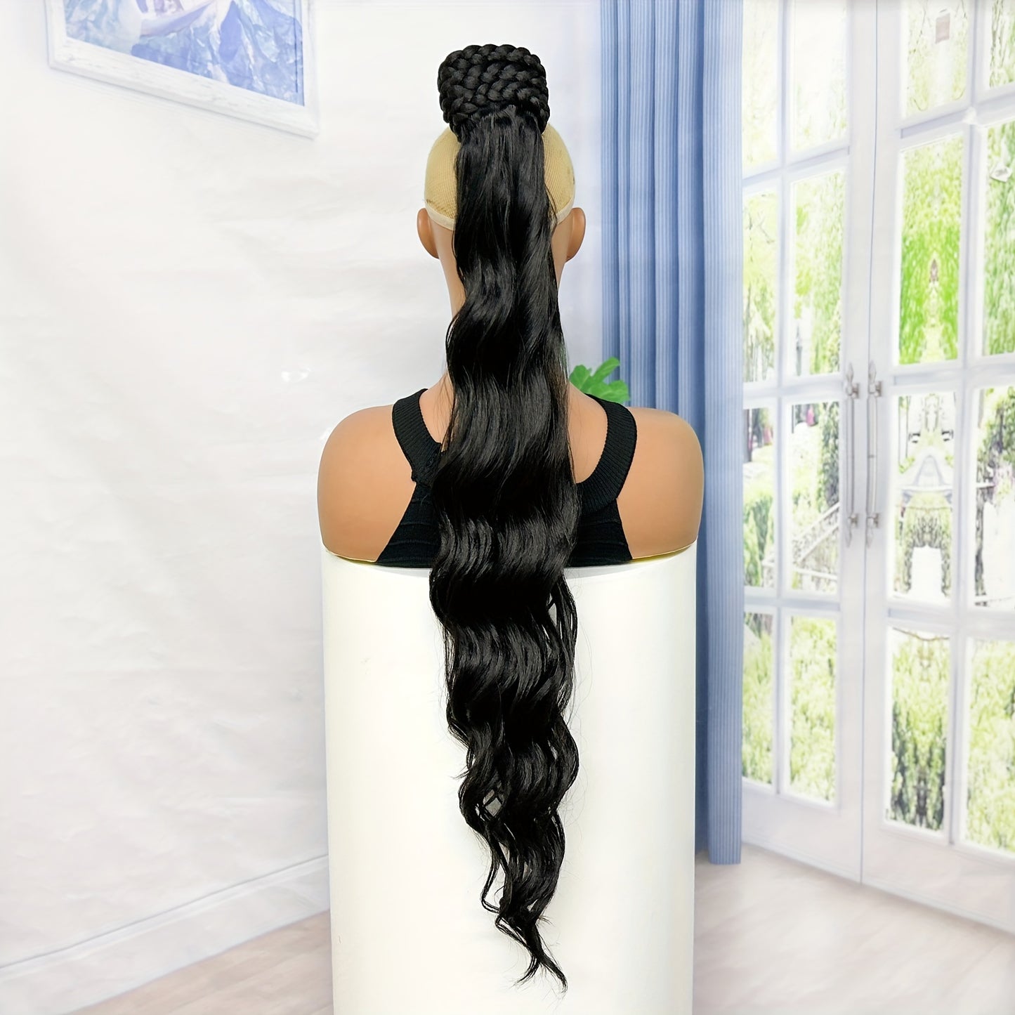 [All Occasion Synthetic Ponytail Extension] Elegant Body Wave Ponytail Extension - Versatile Synthetic Hairpiece for All Occasions