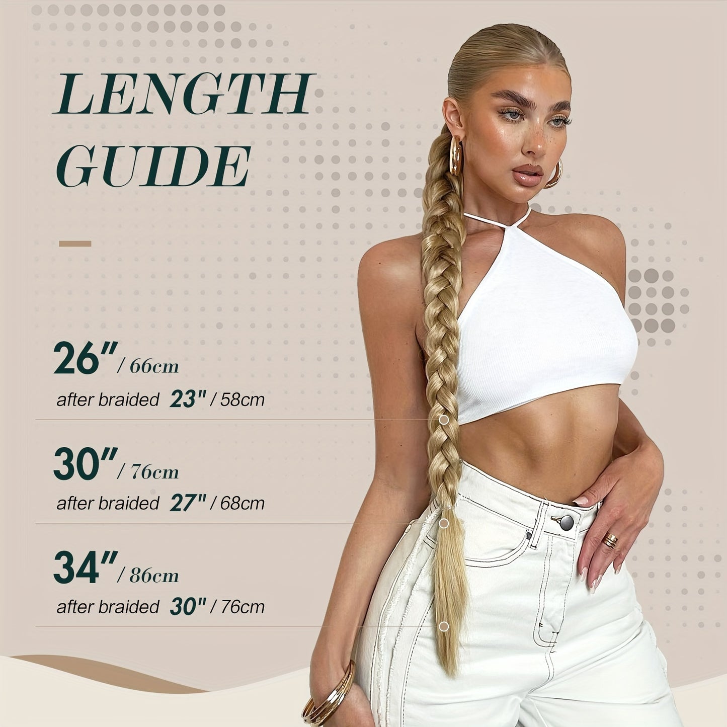 FESHFEN Long Braided Ponytail Extension with Hair Tie, Straight Wrap Around Hair Piece Ponytails for Women Syntheti Pony Hairpieces for Daily Wear
