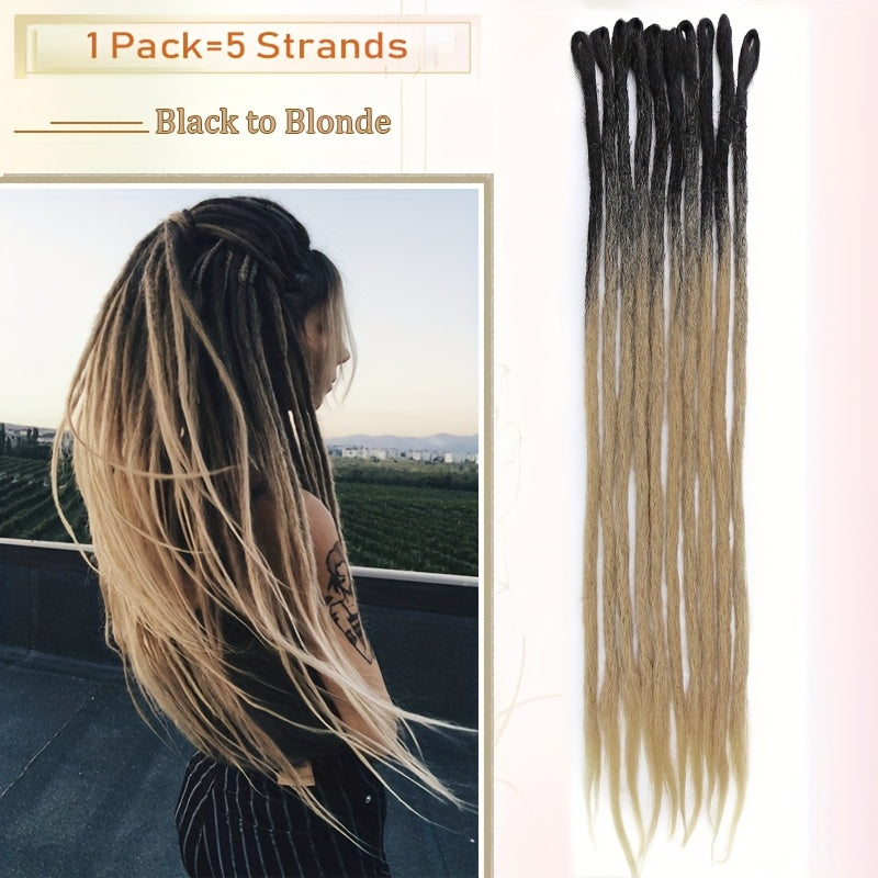 60.96 cm-3 Packs Hippie Dreadlock Extensions - Handmade Crochet Hair Braids for Women - 15 Strands Synthetic Locs with Realistic Texture And Easy to Install Design