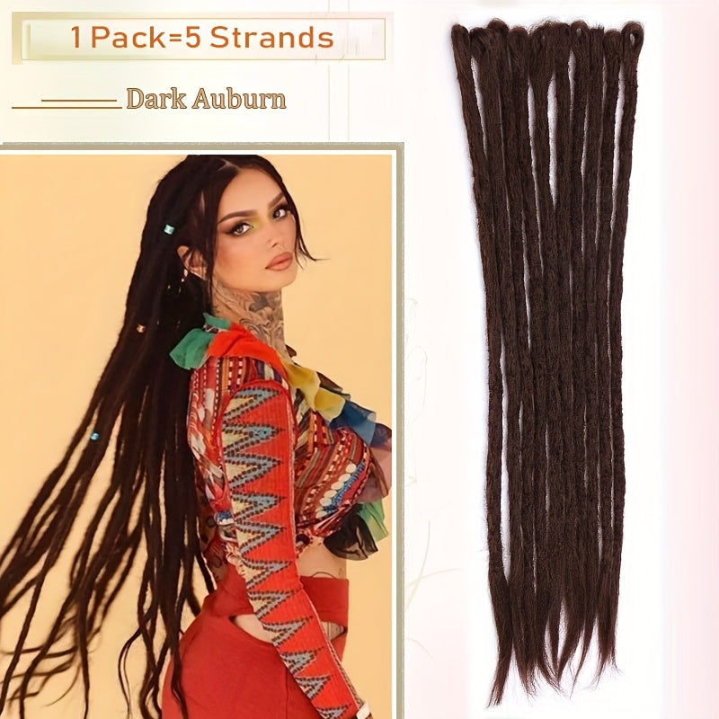 60.96 cm-3 Packs Hippie Dreadlock Extensions - Handmade Crochet Hair Braids for Women - 15 Strands Synthetic Locs with Realistic Texture And Easy to Install Design