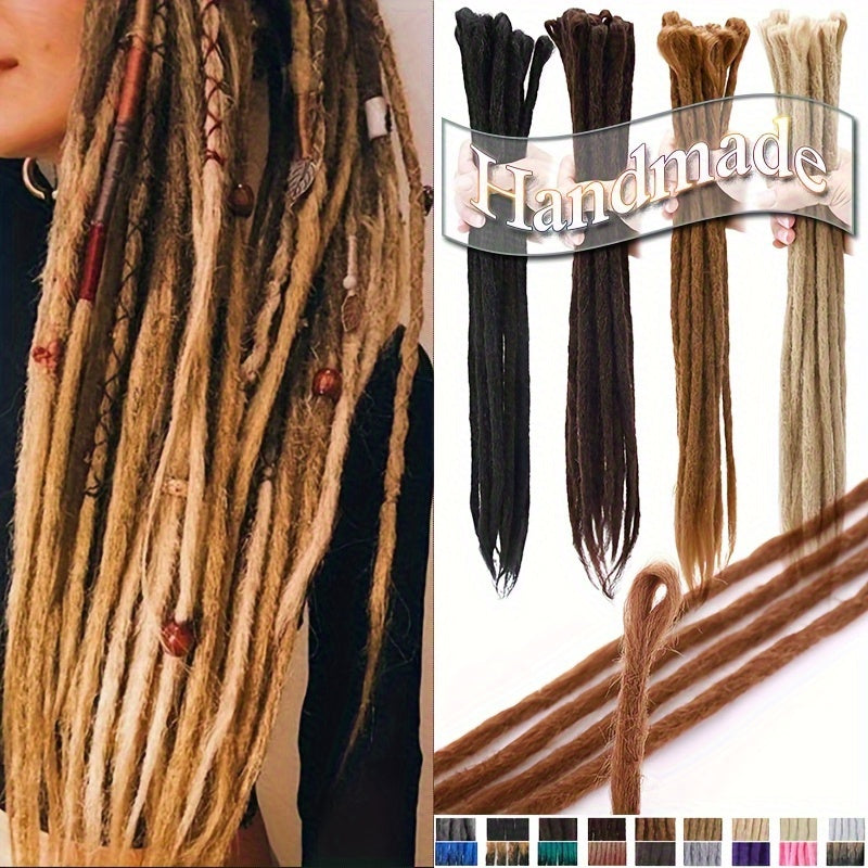 60.96 cm-3 Packs Hippie Dreadlock Extensions - Handmade Crochet Hair Braids for Women - 15 Strands Synthetic Locs with Realistic Texture And Easy to Install Design