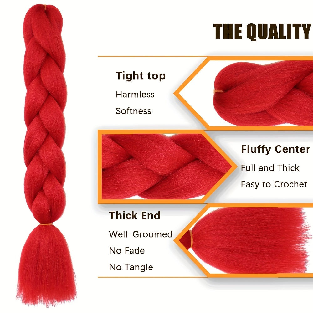 Braiding Hair Extensions for Women 6pcs 100g/Pack 24Inch High Temperature Ombre Jumbo Synthetic Braiding Hair for Twist Crochet Braids
