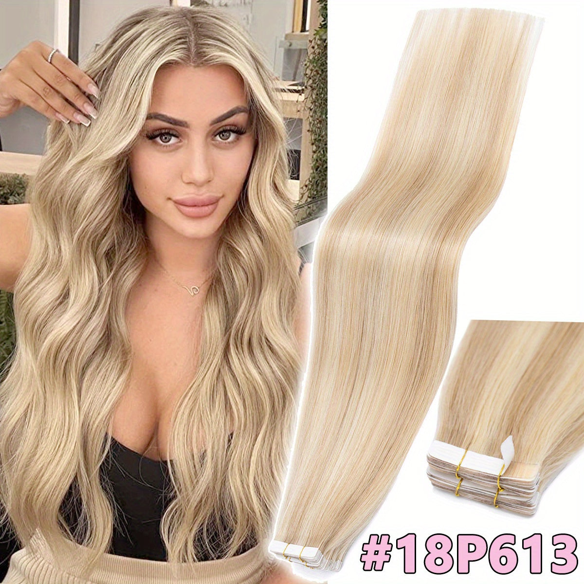 20PCS/50G Tape In 100% Human Hair Extensions Seamless Skin Weft Smooth Remy Hair Full Head 16/18/20Inch Long Straight Feel Soft & Natural Looking Mix Color