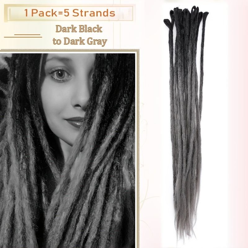 60.96 cm-3 Packs Hippie Dreadlock Extensions - Handmade Crochet Hair Braids for Women - 15 Strands Synthetic Locs with Realistic Texture And Easy to Install Design