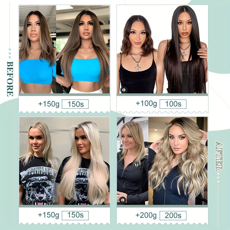 Elastic LinkDouble Drawn Human Hair Extensions I Tip Nano Ring Beads Remy Hair Extensions 50g/Pack 100% HUman Hair