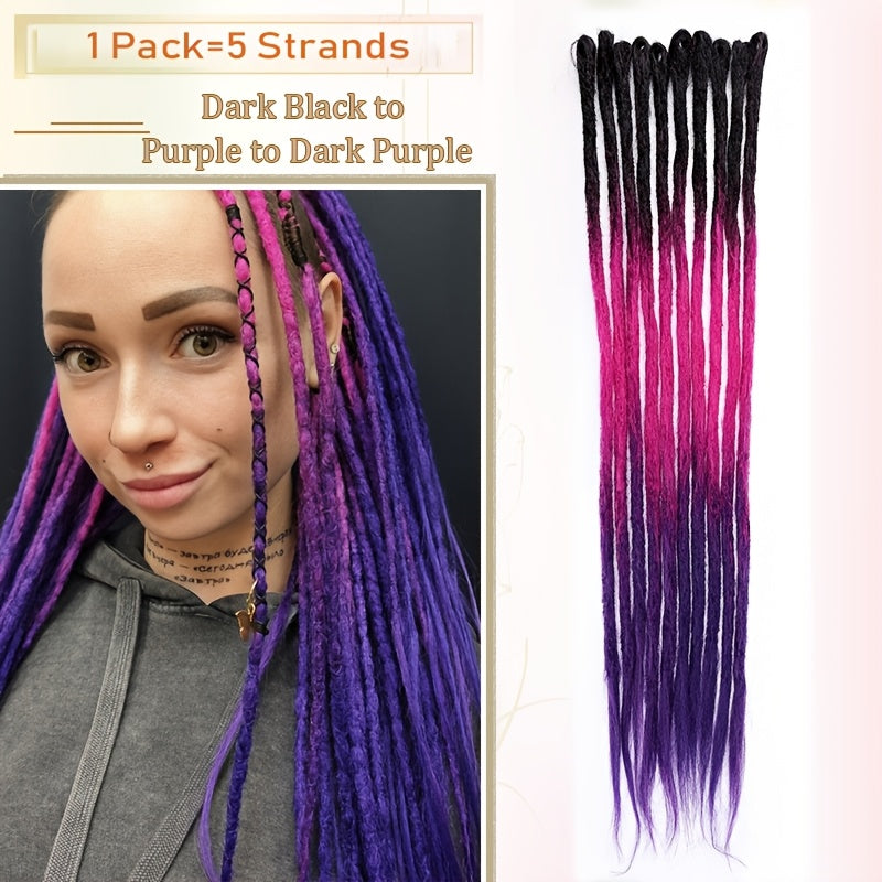 60.96 cm-3 Packs Hippie Dreadlock Extensions - Handmade Crochet Hair Braids for Women - 15 Strands Synthetic Locs with Realistic Texture And Easy to Install Design