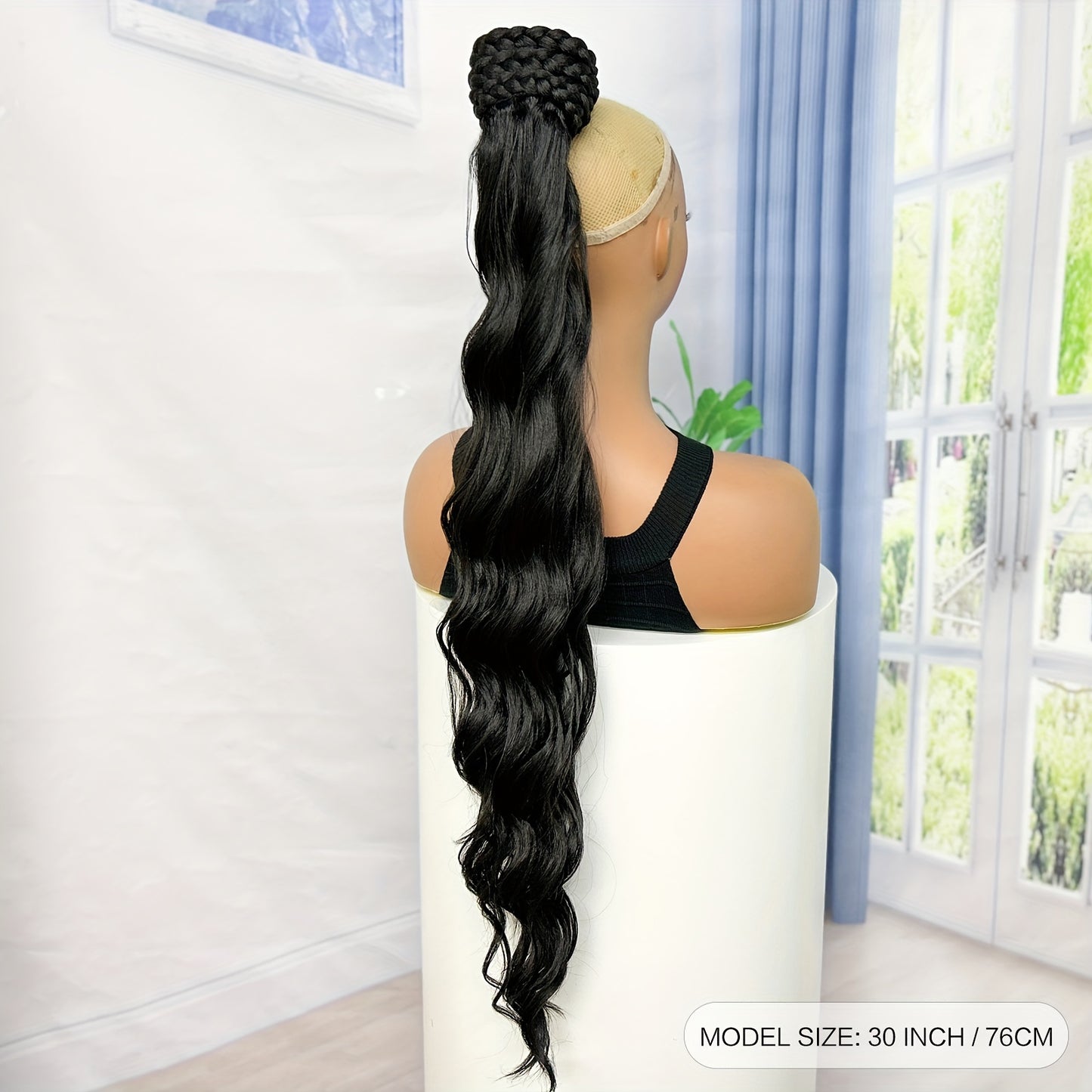[All Occasion Synthetic Ponytail Extension] Elegant Body Wave Ponytail Extension - Versatile Synthetic Hairpiece for All Occasions