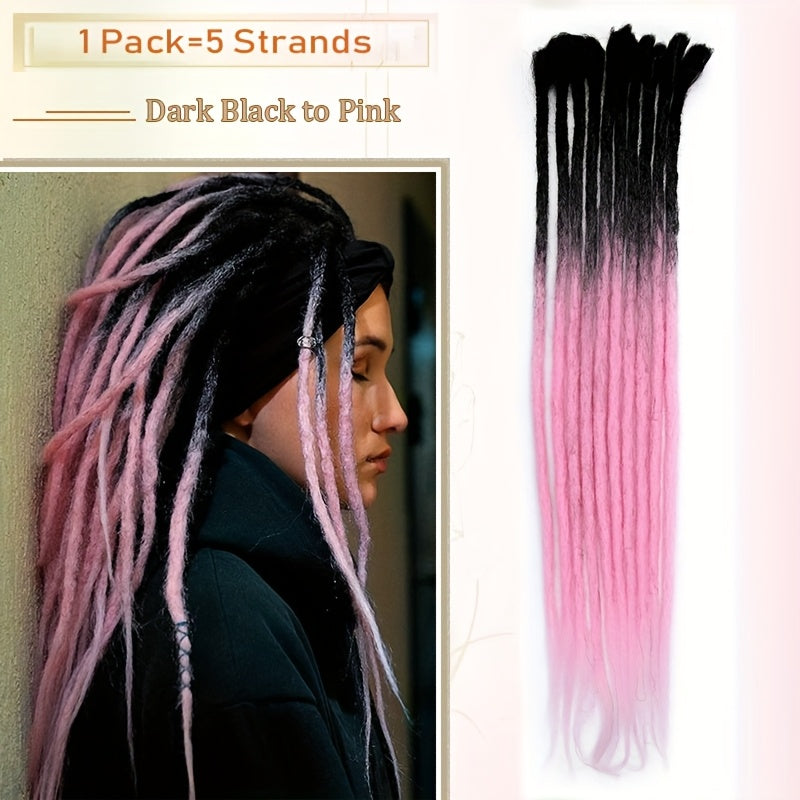 60.96 cm-3 Packs Hippie Dreadlock Extensions - Handmade Crochet Hair Braids for Women - 15 Strands Synthetic Locs with Realistic Texture And Easy to Install Design
