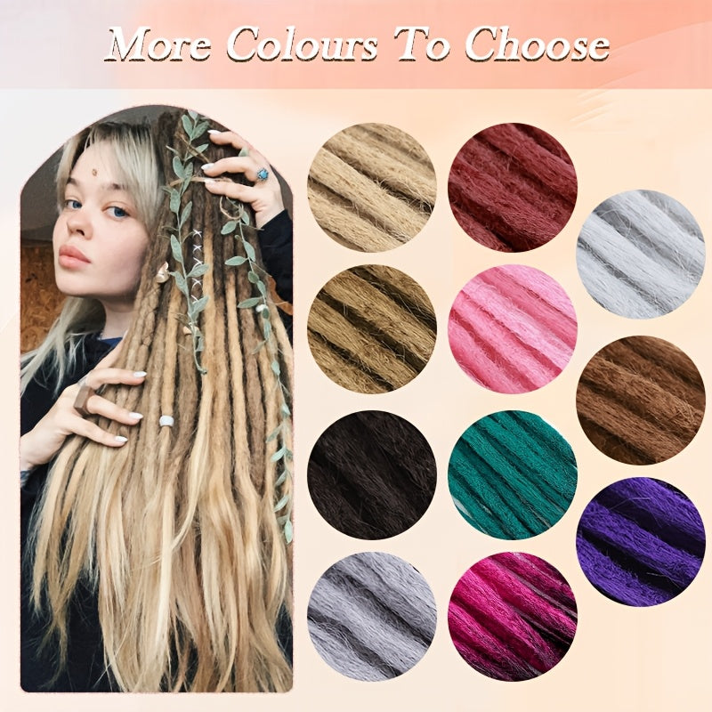 60.96 cm-3 Packs Hippie Dreadlock Extensions - Handmade Crochet Hair Braids for Women - 15 Strands Synthetic Locs with Realistic Texture And Easy to Install Design