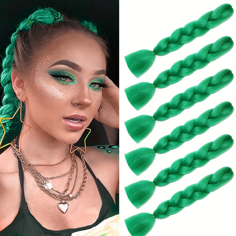 Braiding Hair Extensions for Women 6pcs 100g/Pack 24Inch High Temperature Ombre Jumbo Synthetic Braiding Hair for Twist Crochet Braids
