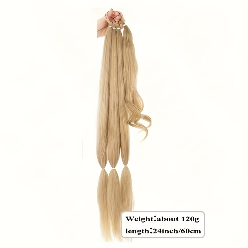 Extra-Long Golden Blonde Ponytail Extension, Braided Straight Synthetic Hairpiece with Wrap-Around Band, Soft and Natural Looking for Women'S Daily Wear, Ponytail Accessory | Elegant Style | Highquality