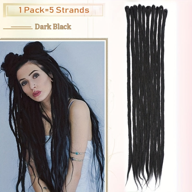 60.96 cm-3 Packs Hippie Dreadlock Extensions - Handmade Crochet Hair Braids for Women - 15 Strands Synthetic Locs with Realistic Texture And Easy to Install Design