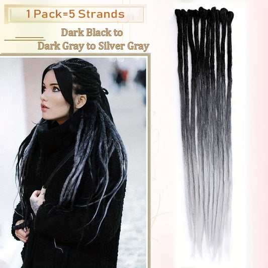 60.96 cm-3 Packs Hippie Dreadlock Extensions - Handmade Crochet Hair Braids for Women - 15 Strands Synthetic Locs with Realistic Texture And Easy to Install Design