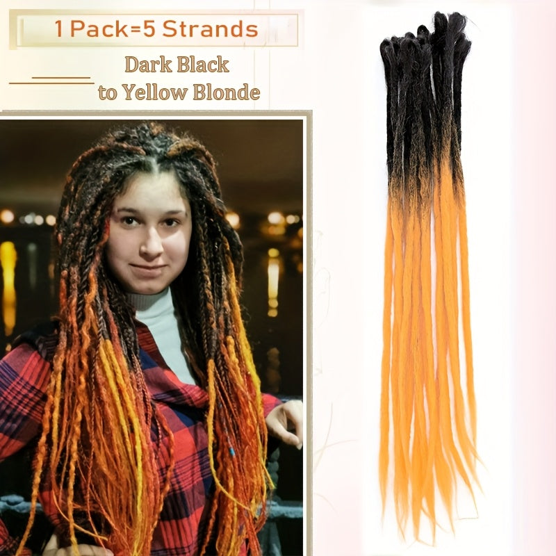 60.96 cm-3 Packs Hippie Dreadlock Extensions - Handmade Crochet Hair Braids for Women - 15 Strands Synthetic Locs with Realistic Texture And Easy to Install Design