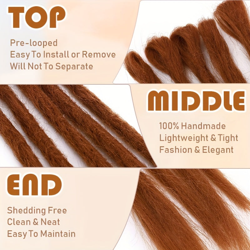 60.96 cm-3 Packs Hippie Dreadlock Extensions - Handmade Crochet Hair Braids for Women - 15 Strands Synthetic Locs with Realistic Texture And Easy to Install Design