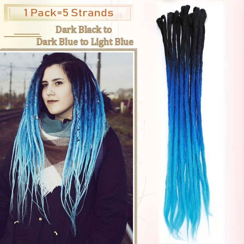 60.96 cm-3 Packs Hippie Dreadlock Extensions - Handmade Crochet Hair Braids for Women - 15 Strands Synthetic Locs with Realistic Texture And Easy to Install Design